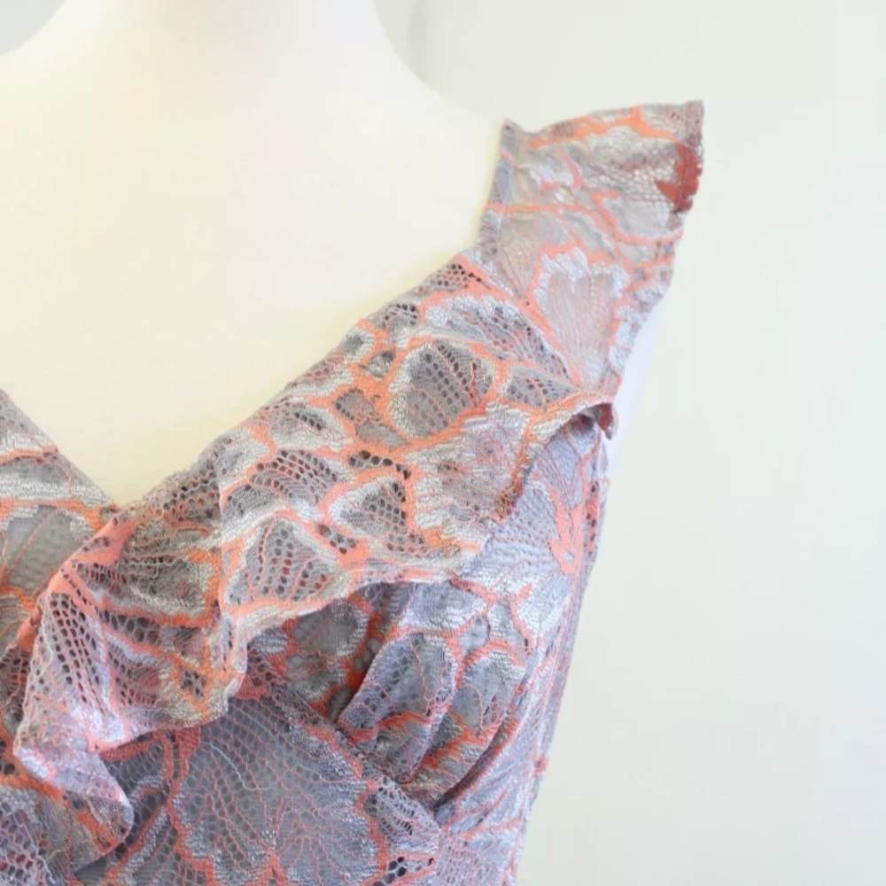 NWT Lulus Ruffle Lace Midi Cocktail Dress - Picture 6 of 8
